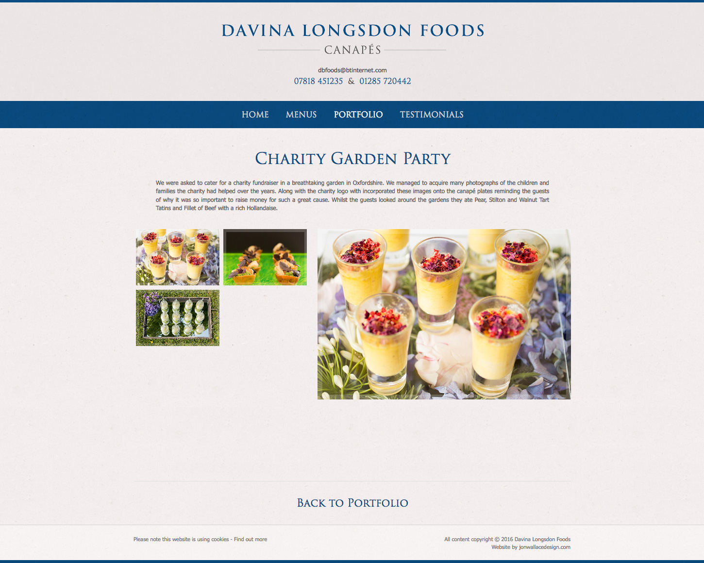 Davina Longsdon Foods website