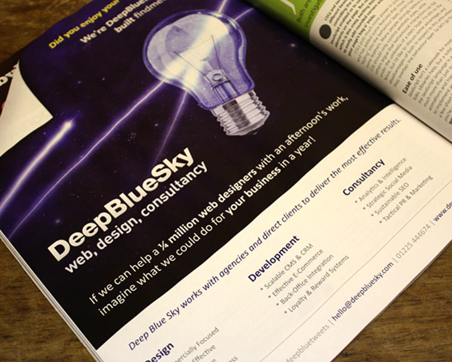Deep Blue Sky .net magazine advert