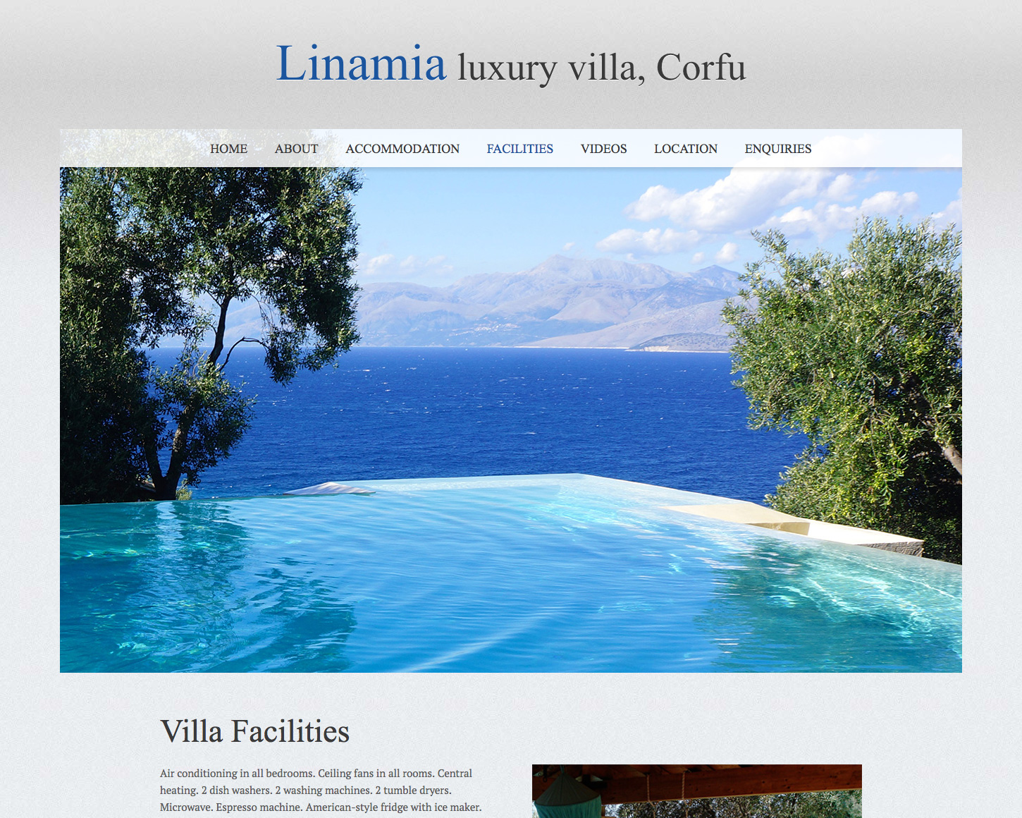 Villa Linamia website