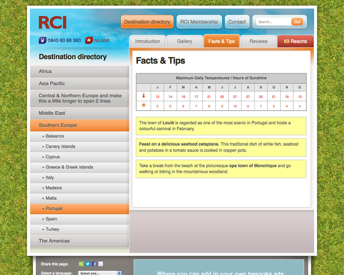 RCI Digital destination guide
