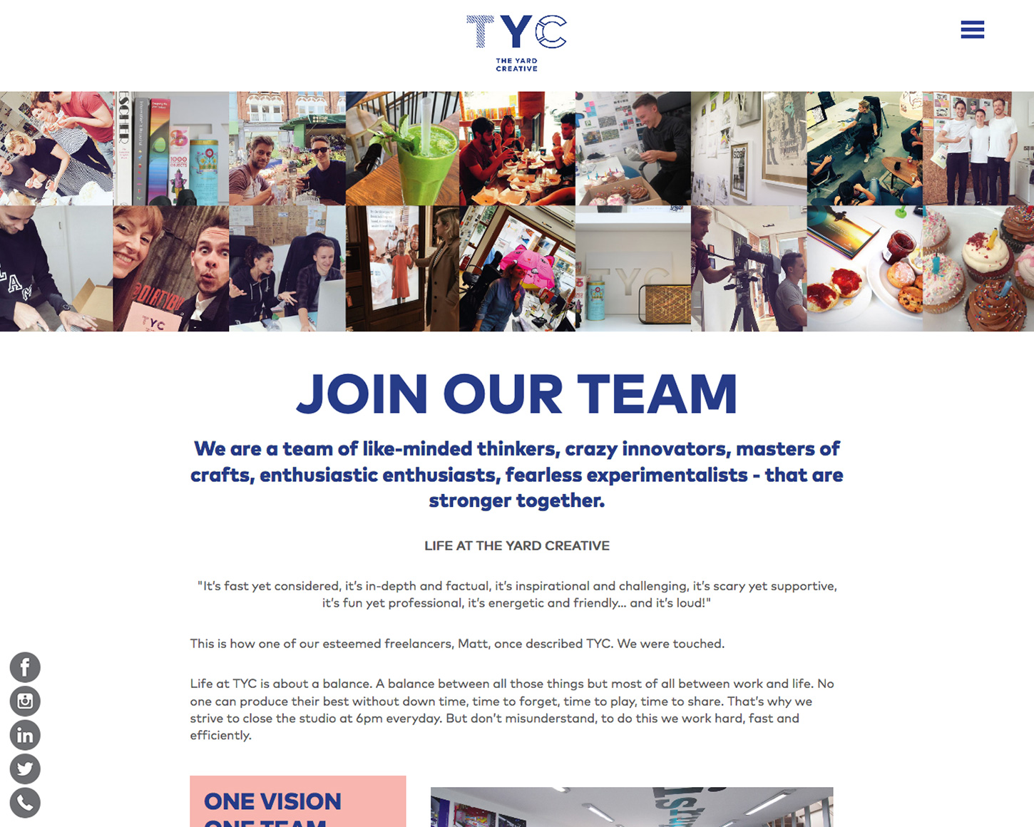 The Yard Creative website