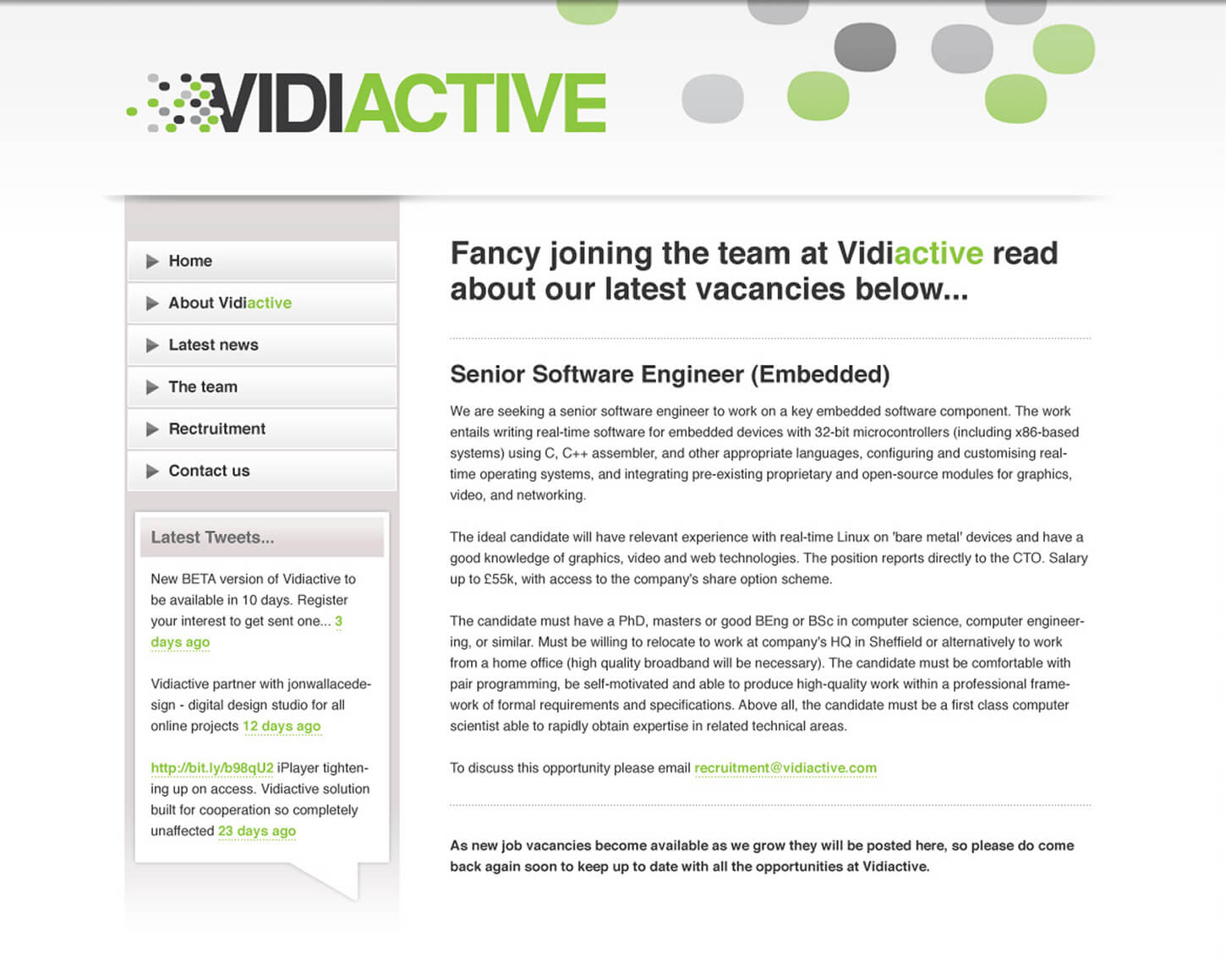 Vidiactive website